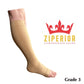 Big Tall Open Toe Inside Leg Zipper 30-40 mmHg Compression Grade 3 Large Wide Calf Socks