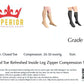 Ziperior Refreshed 20-30 mmHg Compression Grade 2 Inside Leg Pain Circulation Zipper Closed Toe Socks