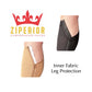 Ziperior Closed Toe Thigh High 15-20 mmHg Compression Wide Leg Inside Zipper Stocking