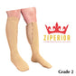 Ziperior Refreshed 20-30 mmHg Compression Grade 2 Inside Leg Pain Circulation Zipper Closed Toe Socks