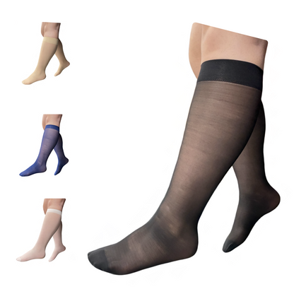 Ziperior 8-15 mmHg Sheer Compression Calf Shin Leg Ultra Thin Closed Toe Socks