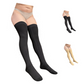 Ziperior Closed Toe 20-30 mmHg Compression Inside Leg Zipper Wide Thigh High Stocking