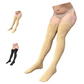 Ziperior Closed Toe Thigh High 15-20 mmHg Compression Wide Leg Inside Zipper Stocking