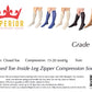 Ziperior Closed Toe 15-20 mmHg Compression White Navy Gray Inside Zipper Socks
