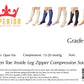 Ziperior Open Toe 15-20 mmHg Compression Grade Calf Pain Leg Inside Zipper Socks