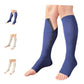 Ziperior Open Toe 15-20 mmHg Compression White Navy Gray Inside Leg Zipper Socks