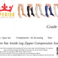 Ziperior Inside Leg Zipper 20-30 mmHg Compression Grade Calf Open Toe Socks