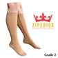 Ziperior Inside Leg Zipper 20-30 mmHg Compression Grade Calf Open Toe Socks