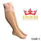 Ziperior Inside Leg Zipper 20-30 mmHg Compression Grade Calf Open Toe Socks
